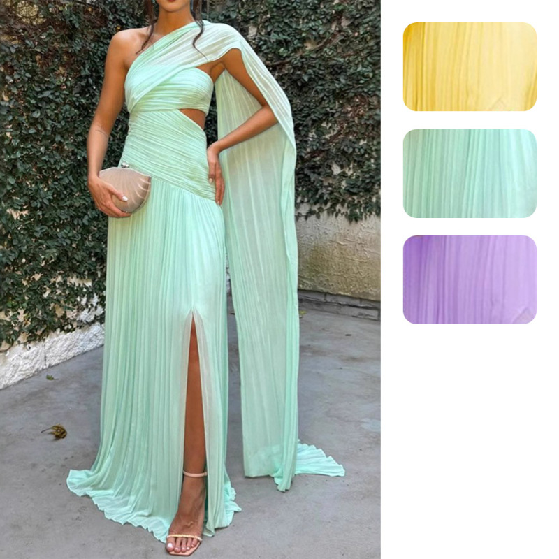 Independent Station Amazon European and American Women's Cross-border Fashion Strapless Pleated dress Strap Split Slim Fit Women's 8163