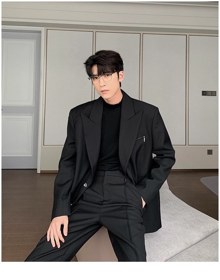 1 American Style Autumn Winter Mature Casual Blazer For Men 2025 New Trendy Brand High-end Loose Versatile Jacket_viptrois.com