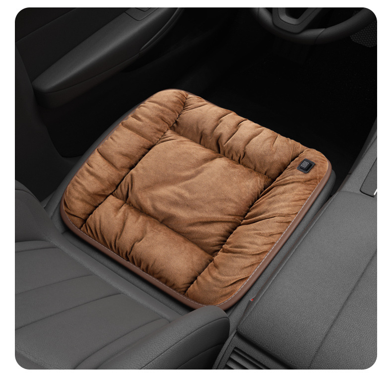 Car Heated Seat Cushion Winter Plush Single Piece Car Seat Cover Thickeneded Rear Car Seat Cushion Warm Electric Heating