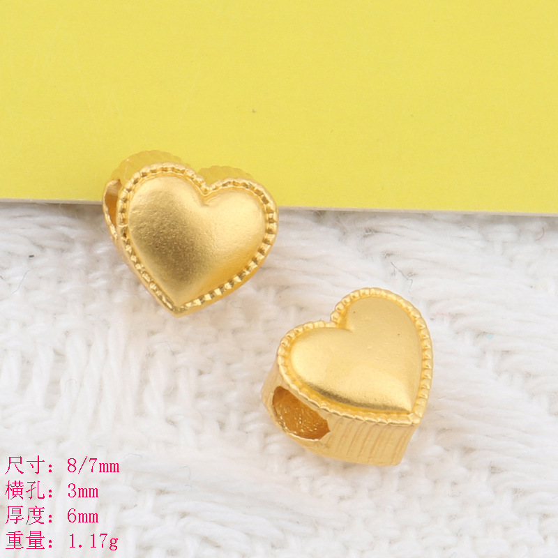 迷你純色愛心沙金配飾 兔小熊四葉草手鍊項鍊串珠隔珠diy飾品配件