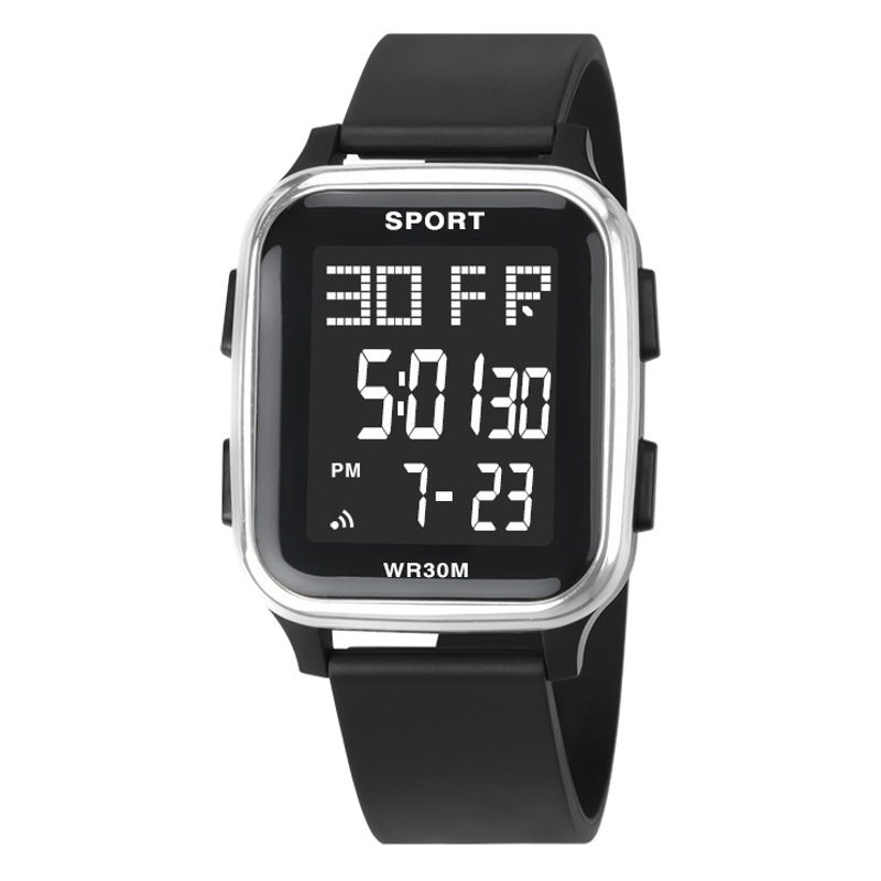 Comercio exterior Venta caliente moda multifuncional cuadrado estudiante masculino reloj electrónico deportes al aire libre Junior High School impermeable reloj Masculino