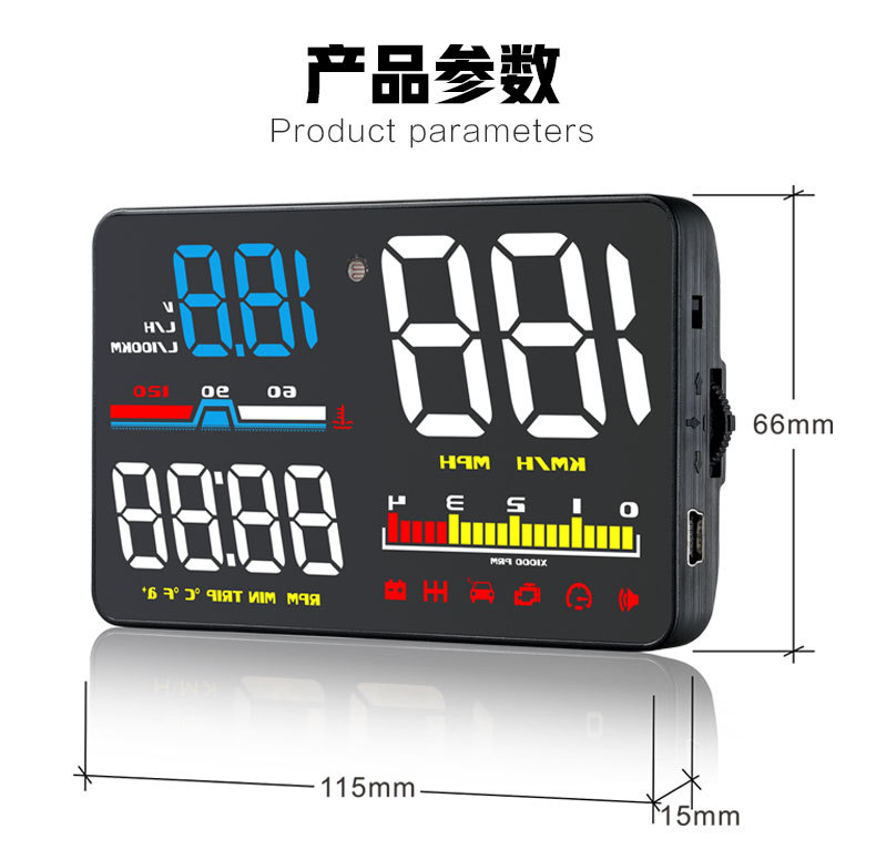 High-Definition Smart Hud Head-Up Display D5000 Car Universal Obd Data High-Definition Reflective Car Display