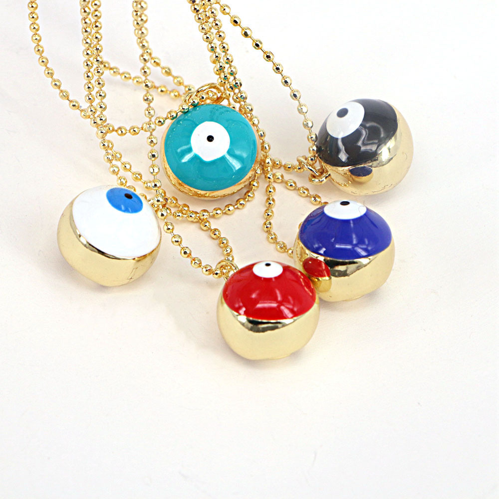 fashion sense copper oil dripping devilu0027s eye pendant necklace