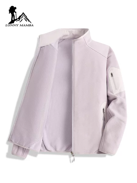 Big Brand Fleece Jacket for Women 2026 New Spring and Autumn Cardigan with Fleece Lining Warm Fleece Inner Layer Sweatshirt for Men