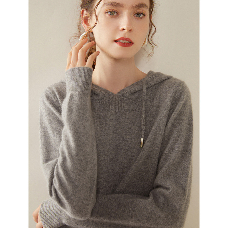 Women's cashmere hoodie, loose-fitting, thin, for autumn and winter, knitted sweater, base layer, wool sweater, undershirt Women's cashmere hoodie, loose-fitting, thin, for autumn and winter, knitted sweater, base layer, wool sweater, undershirt