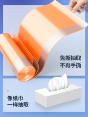 Stylish tear-resistant drawstring garbage bag, household thick and economical, with handle, medium-sized kitchen plastic bag