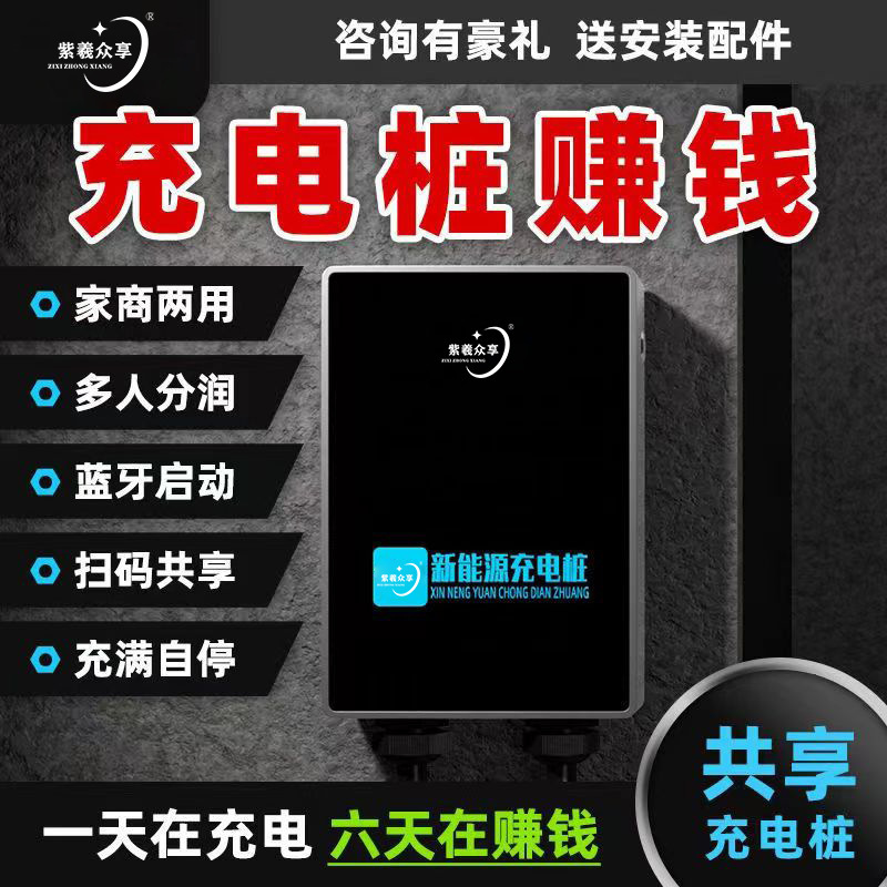 紫羲新能源充电桩家用商用电动车充电枪充电器特斯拉防护短路保护