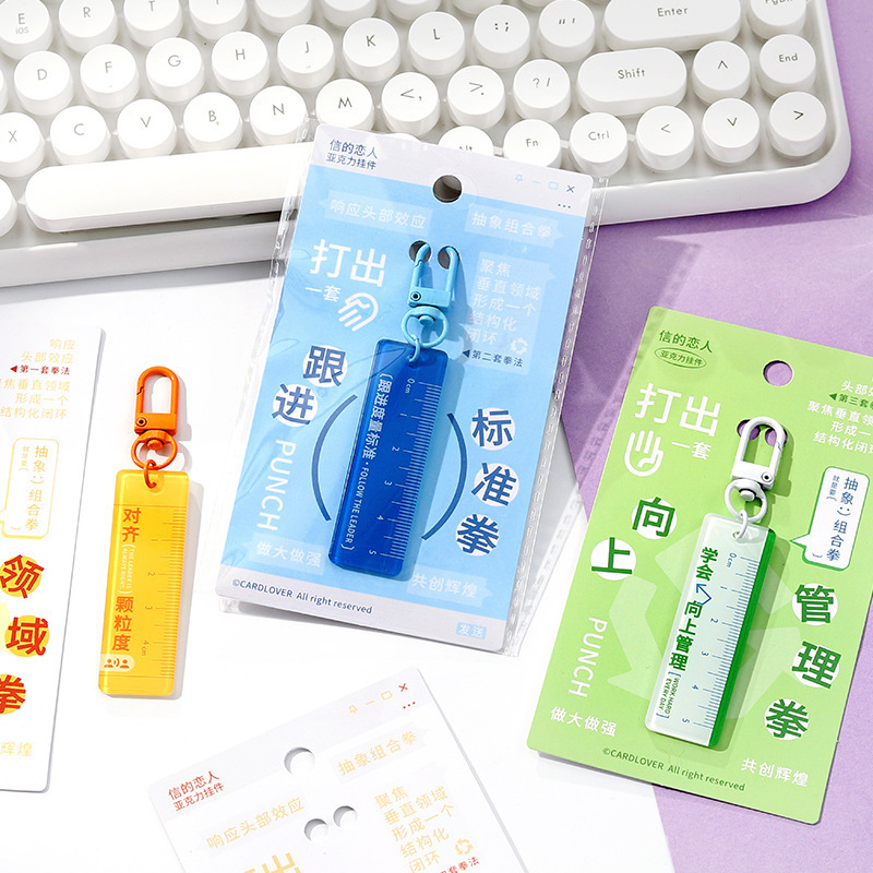 Letter Lovers Acrylic Pendant Abstract Combination Fist Work Learning Mini Ruler Gift Graduation Hanging Bag