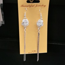 新热销新款时尚流苏镂空树叶子耳环 金属长款耳坠耳钉批发满包邮