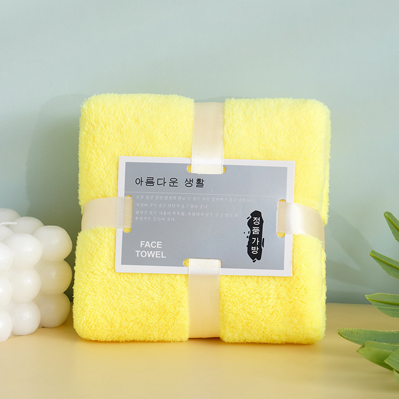 Coral Fleece Face Towels Absorbent Square Gift For Wedding_voghion.com