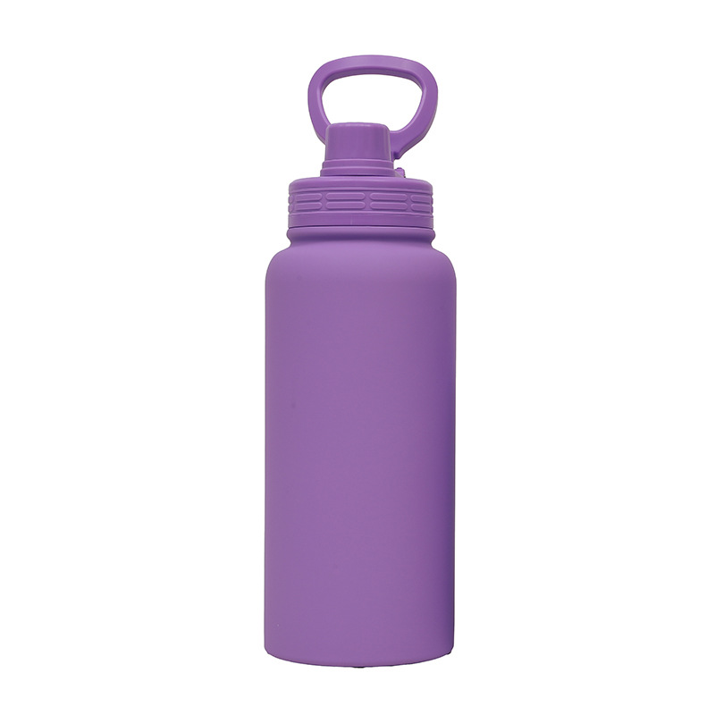 Nuevo termo de venta caliente de 1L hervidor deportivo de vacío portátil de boca ancha de gran capacidad con tubo de succión de mano portátil taza de agua