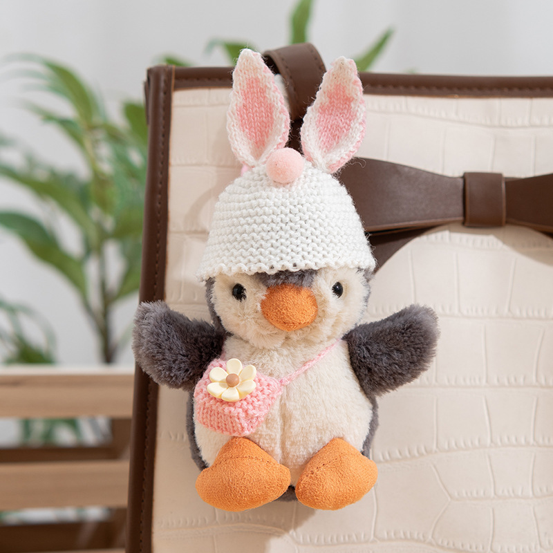 Пингвин Кроличьи Уши Шапка Фиолетовый