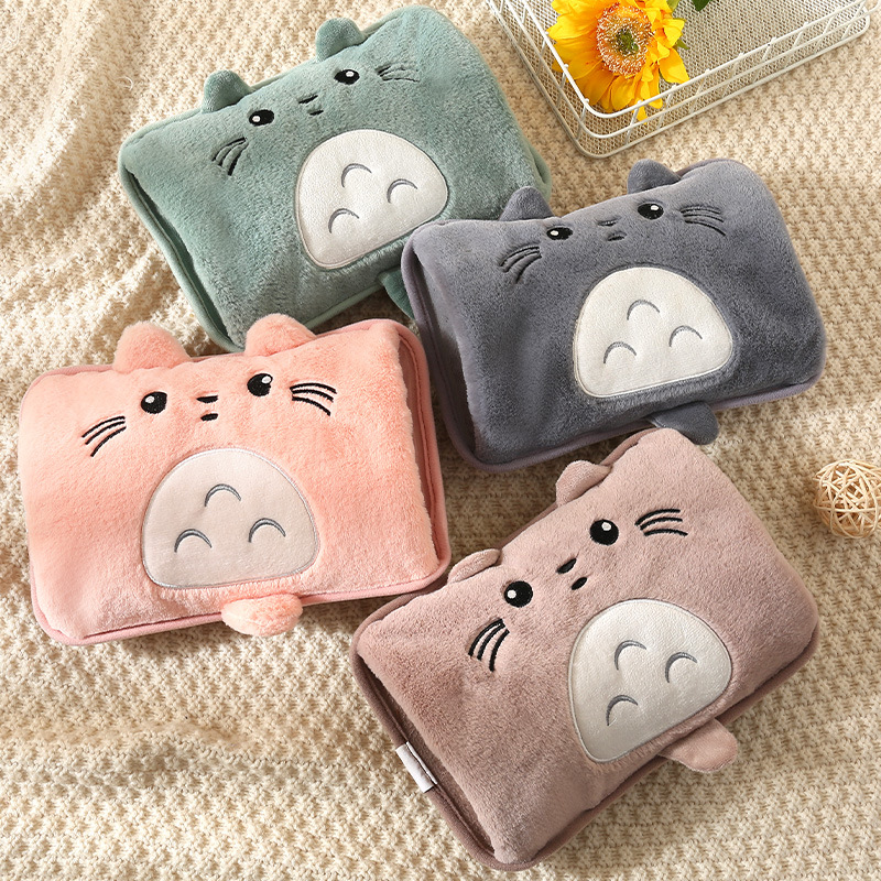 Standard Ultra-Soft Rabbit-Hair Charging Hot Water Bag Self-Filling Hand Warmer Cute Cartoon Anti-Explosion Electric Heating Pad