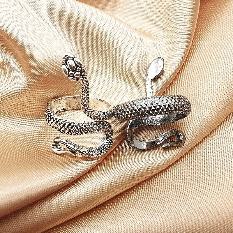 Adjustable Ring Size Retro Snake Metal Plating Unisex Open Ring