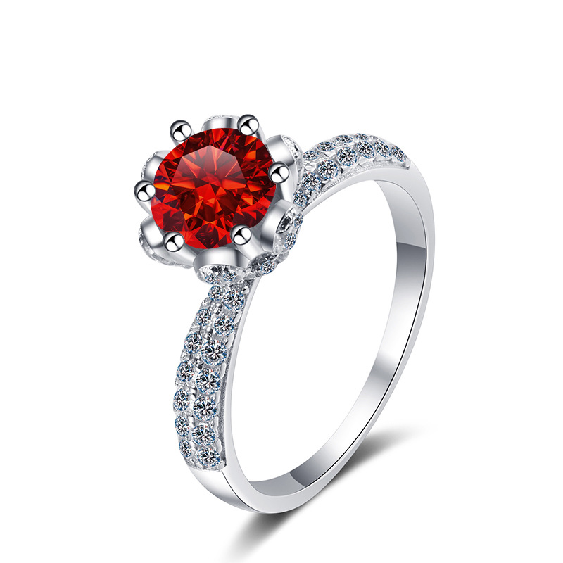 Transfronterizo para 2022 nuevo anillo de plata esterlina s925 de 1 quilate para mujeres, anillo de piedra de moissanita, ventas calientes