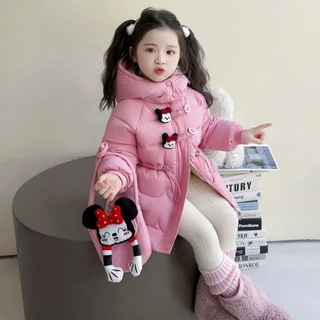 女童秋冬棉服外套2025新款卡通米老鼠棉衣女宝宝时髦洋气保暖棉服