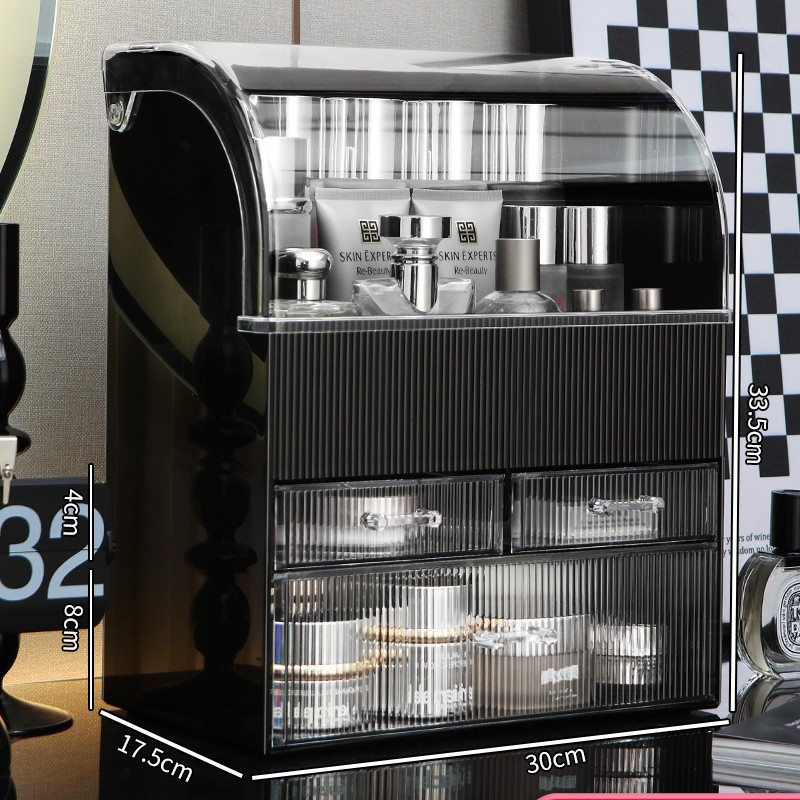 化粧品収納ボックス透明ボックスデスクトップ引き出しアクリル家庭用日用品高級プラスチック蓋付き