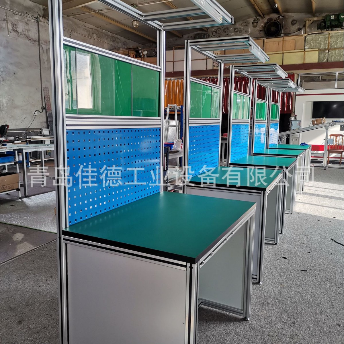 青岛日照铝型材工作台桌铝合金操作台车间办公桌实验室平台桌子