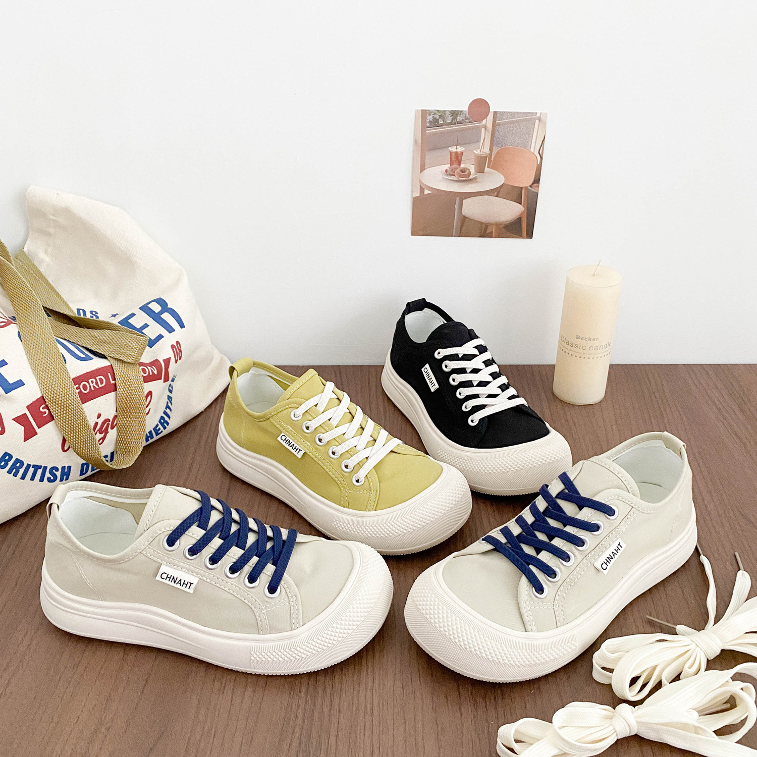 Retro fashionable design cloth espadrilles with shoelaces