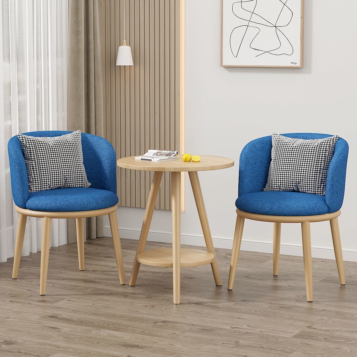 Balcón mesa y silla de ocio sala de estar combinación de mesa y silla de té de lujo ligero B & B Hotel Negociación Juego de tres piezas de mesa y silla de celebridades de Internet