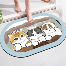 可爱小猫浴室卫生间门口易打理防滑脚垫家用玄关入户耐脏耐磨门垫