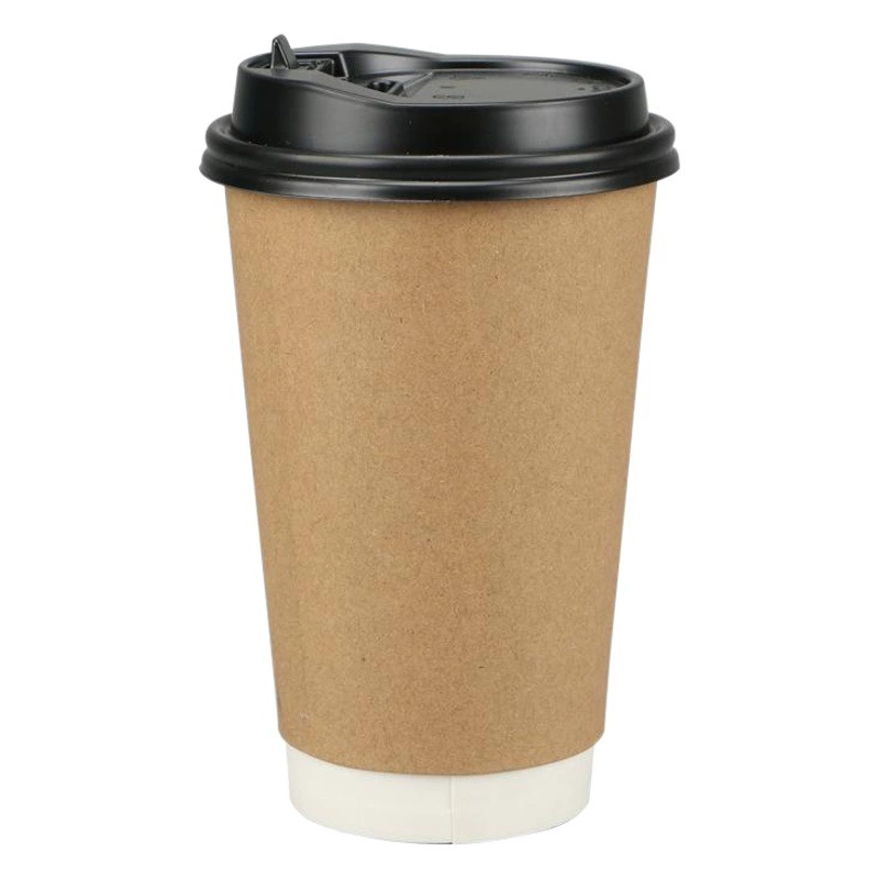 Одноразовый бумажный стаканчик утолщенный двухслойный полый стаканчик из крафт-бумаги для чая с молоком бумажный стаканчик для кофе с упаковочным стаканчиком 81216 унций
