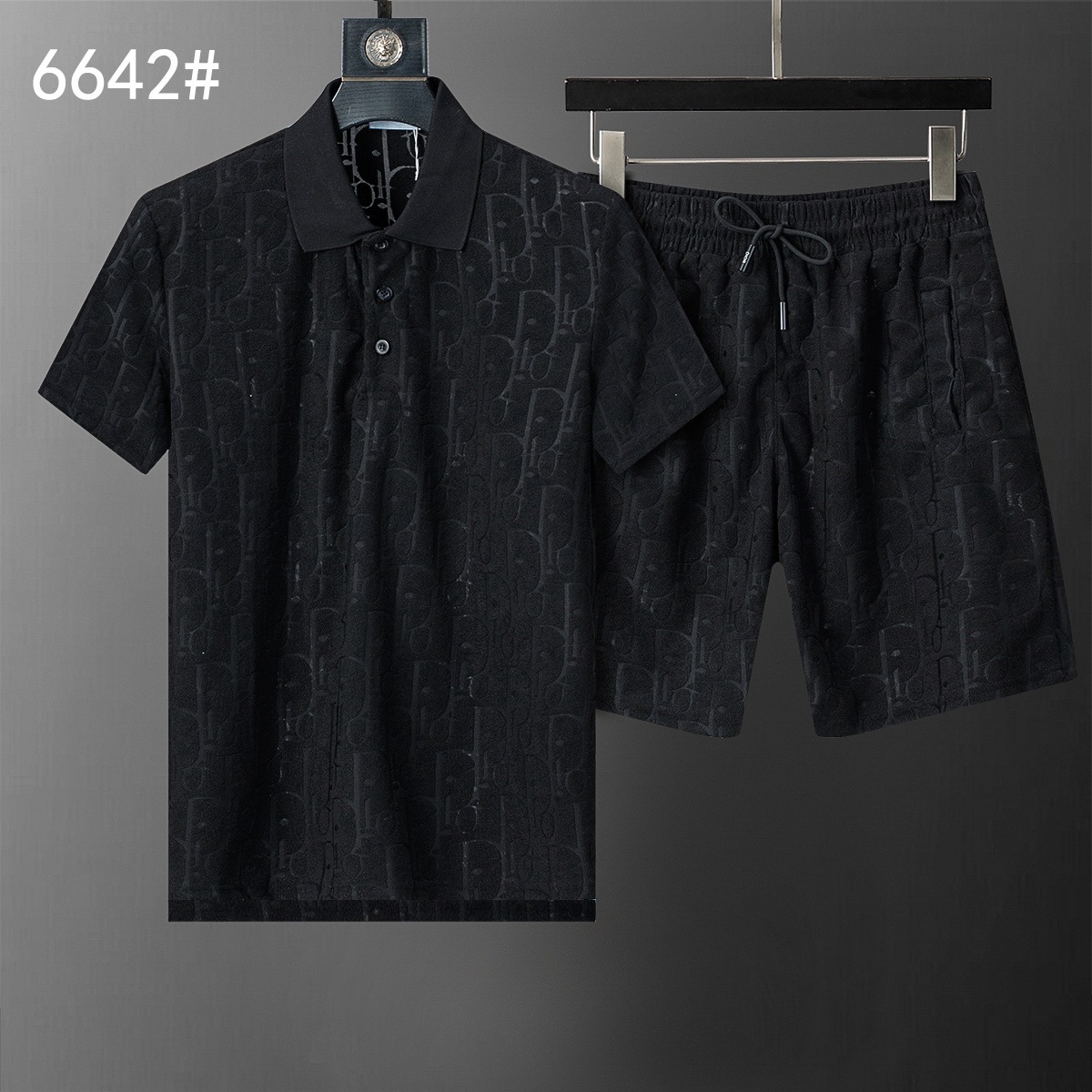 Cross-border versión correcta polo manga corta set de collar de verano clásico toalla de hombre bordado casual Europa y América explosión