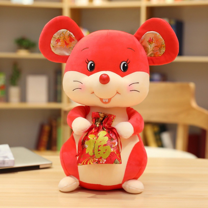 Cute juguete de peluche ratón muñeca zodiacal almohada ratón bebé muñeca muñeca para niños par