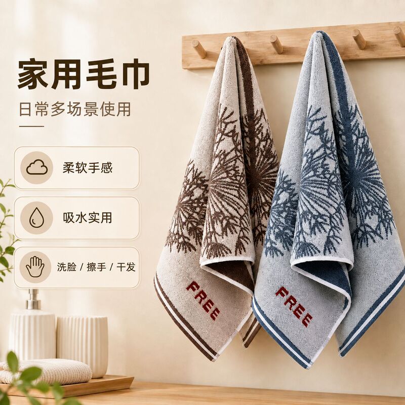 Household face towel with jacquard border, thickened and absorbent, suitable for guesthouses, hotels, adults, and children, hand towel in stock Household face towel with jacquard border, thickened and absorbent, suitable for guesthouses, hotels, adults, and children, hand towel in stock