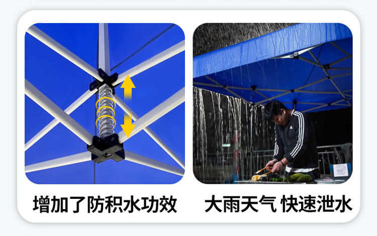 Four-Leg Tent Thickened Four-Corner Canopy Large Umbrella Outdoor Awning Stall Folding Telescopic Shed Rainproof Awning