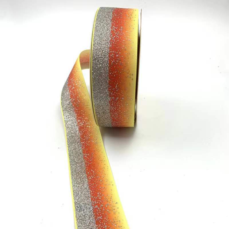 Venta al por mayor 4cm cinta gradiente costilla cinturón polvo de oro barra bandeja hecha a mano cinta de regalo caja de embalaje cinta láser ahora