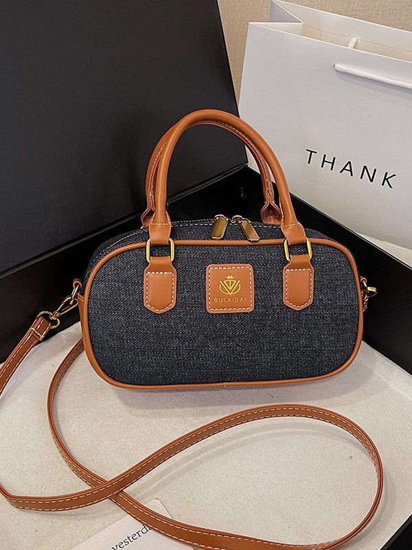 Brady retro jeans bolso de bolos de mano para mujeres 2024 nuevo cross-border color alto sensación mochila