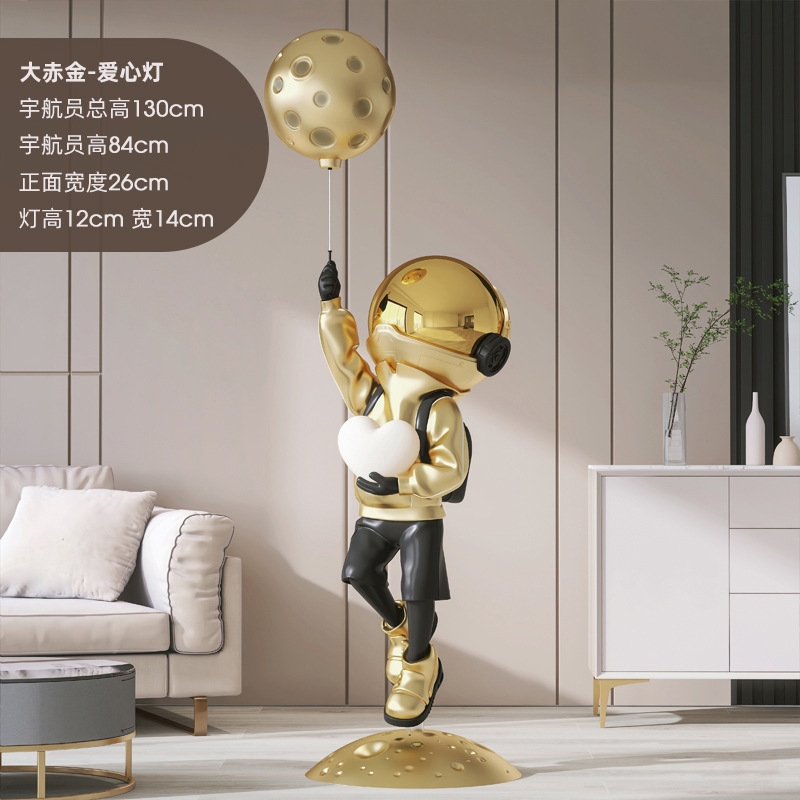 大型宇宙飛行士のリビングルームの装飾品、床置き型の家庭用宇宙飛行士の照明、軽くて豪華な装飾品、開店祝い、新築祝いのギフト|undefined