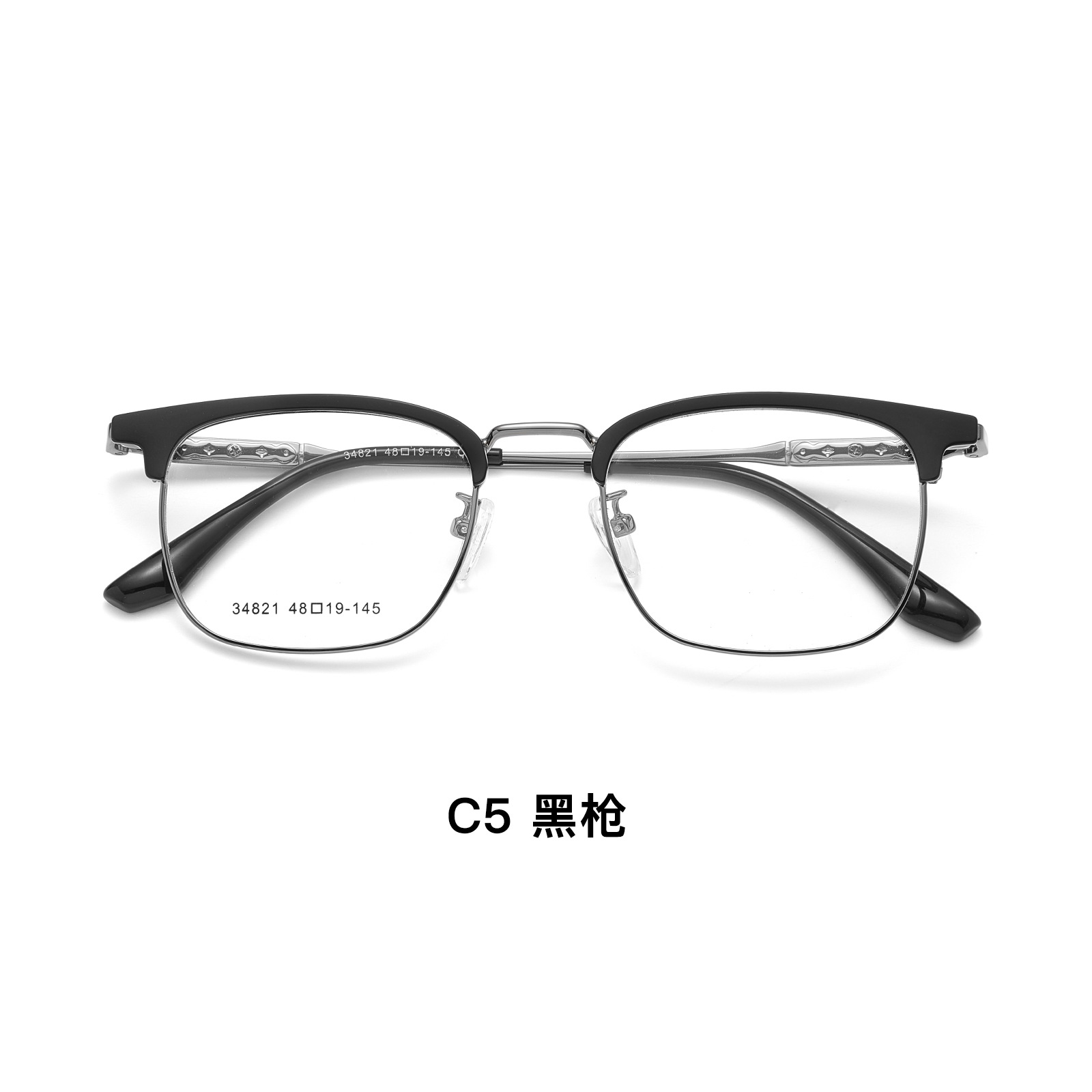 Marcha de cejas masculinas moda tallado marco de gafas de aleación piel de silicona soporte de nariz marco de gafas de sol al por mayor con espejos