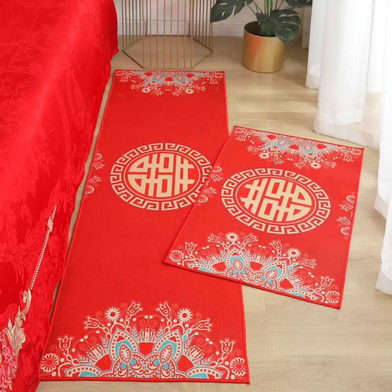 Chinese-style wedding entrance mat, festive red wedding carpet, home use red door mat, bridal room mat, red floor mat
