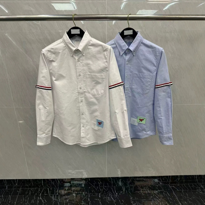 Factory Direct Tb Chinese Valentine's Day Limited Double-Sleeved Webbing Shirt Casual Versatile Simple Long-Sleeved Shirt for Men and Women Factory Direct Tb Chinese Valentine's Day Limited Double-Sleeved Webbing Shirt Casual Versatile Simple Long-Sleeved Shirt for Men and Women