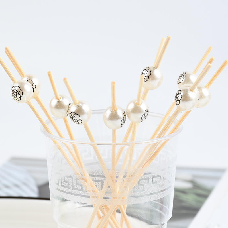 Bar de perlas blancas marca de cóctel marca de bambú marca de fruta creativa mayorista marca de fruta creativa marca de fruta