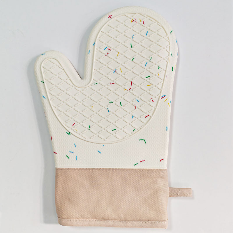 Guantes de silicona aislantes del calor, guantes anti-quemaduras resistentes a altas temperaturas para horno microondas, además de guantes anti-quemaduras para horno de panadería con patrón acolchado de algodón