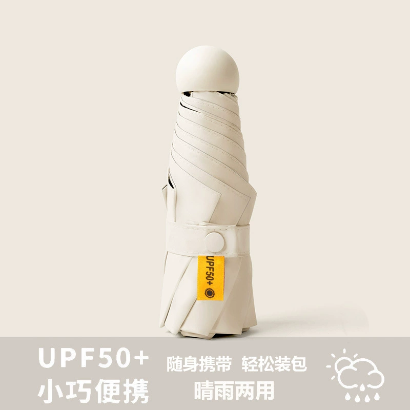 Capsule solar-powered, small handheld umbrella, sun protection, UF-protection