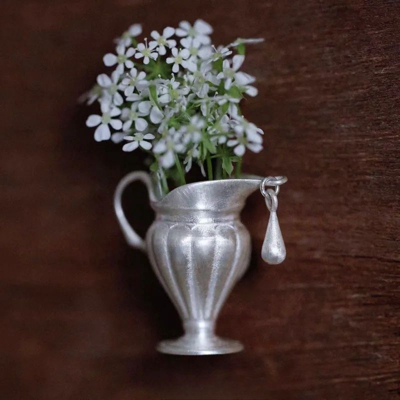 [flower pot] original handmade jewelry brooch necklace unique niche art creative fashion personality pendant accessories