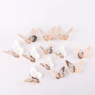 Полуж Butterfly 3D полый имитационный металлический бабочек настенный декор для дома гостиной трехмерная бабочка декоративная наклейка