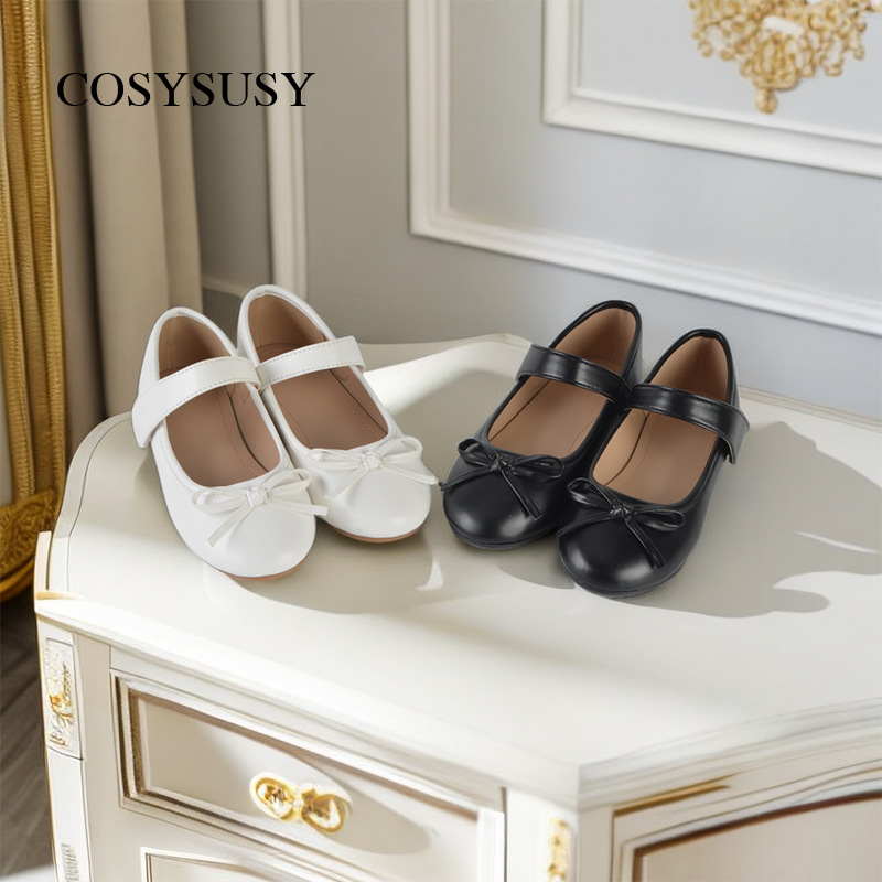 Foreign Trade Cross-border Spring/Summer 2024 New Princess Shoes Shallow Mouth Children's Leather Shoes Large Children's Soft Sole Dance Shoes