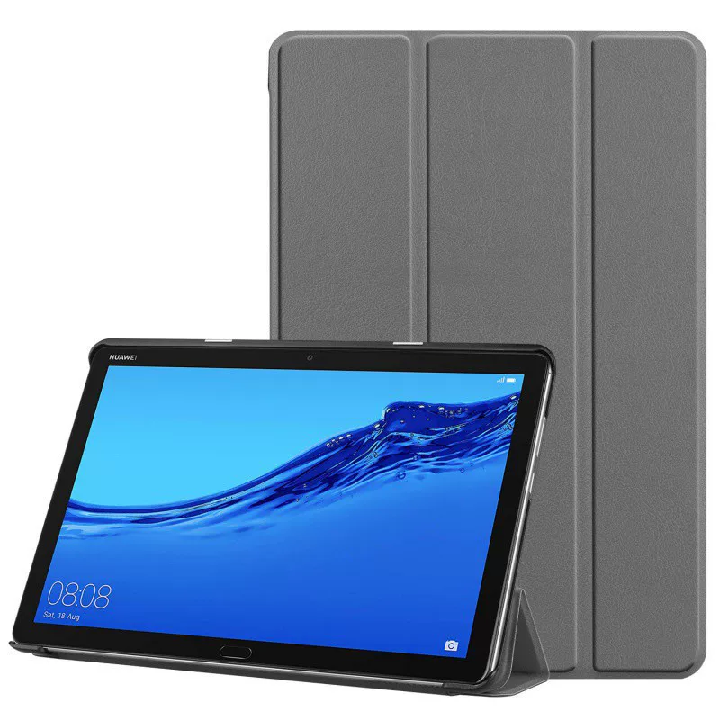 Чехол для Huawei MediaPad M5 Lite 10" — кожаный чехол-трехскладной защитный флип для M5 Lite 10
