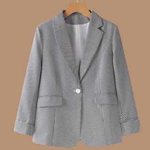 Mom's Autumn Clothing 2025 New Suit Lady's Style Top Middle-Aged and Elderly Women's Spring & Fall Style Small Plaid Jacket