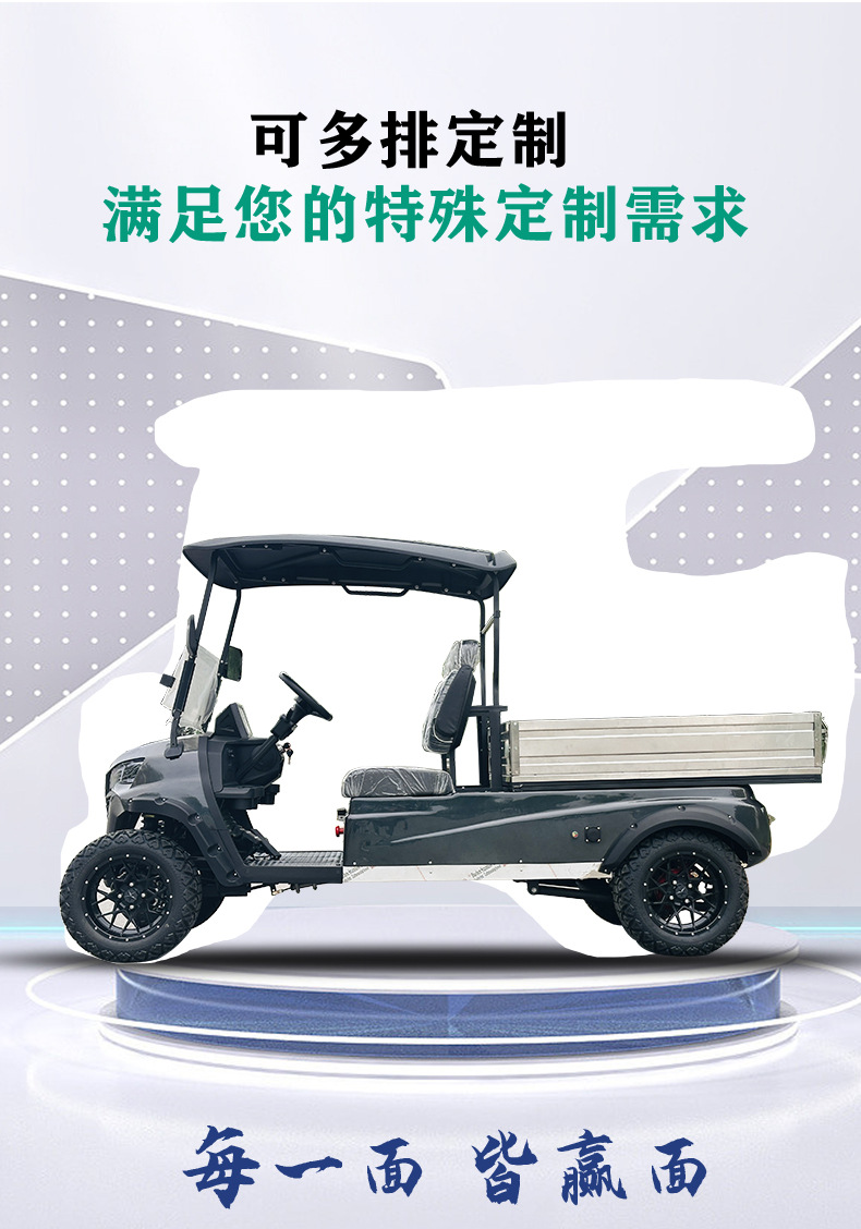 2-Seater Electric Golf Cart, 4-Wheel Golf Cart with Bucket, Electric Sightseeing Vehicle for Tourist Areas