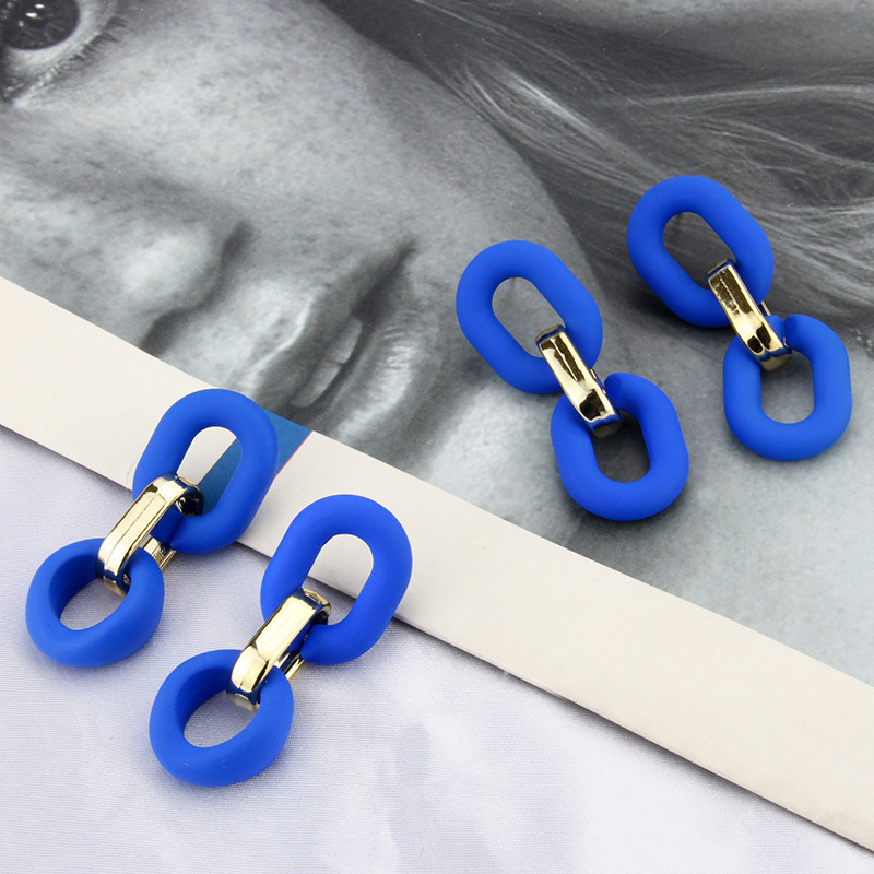 Klein blue earrings Korean version of geometric pendant earringspicture4