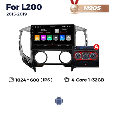 Suitable for Mitsubishi L200 2015-2019 Triton Android Car Large Screen Central Control Navigator (DVD Navigation) - a-m90s-132-quad-core-wifi-version