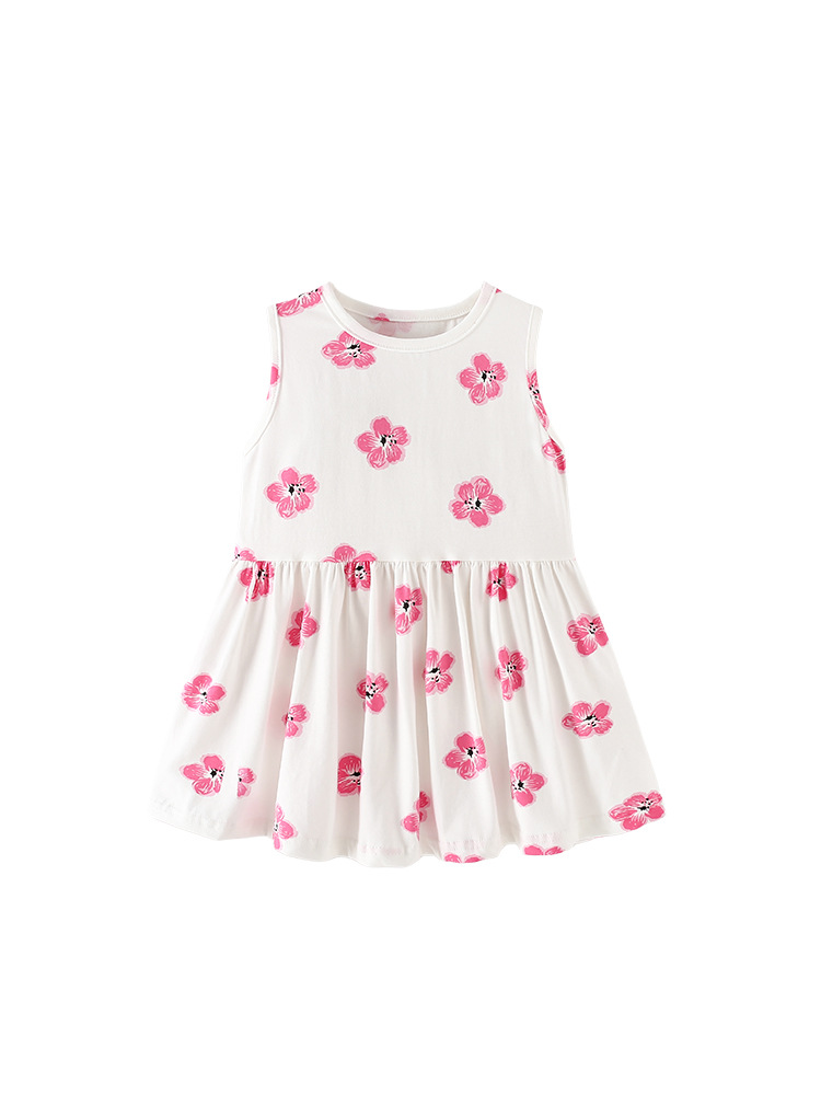 Malwee transfronterizo vestido de niña de verano europeo y americano vestido de princesa encantador europeo y americano chaleco transpirable vestido diario