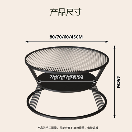 Internet celebrity minimalist mini round table small apartment home round coffee table modern light luxury creative Changhong glass side table