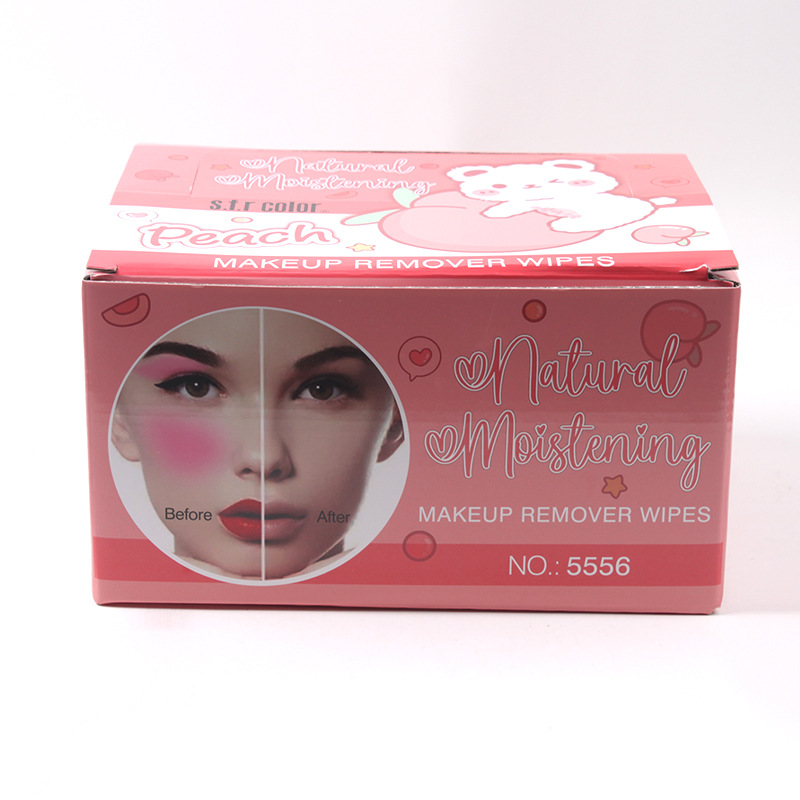 25 piezas perfume melocotón removedor de maquillaje toallitas desechables facial Suave limpieza desechable removedor de maquillaje Toalla de limpieza portátil